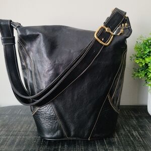 Marino Orlandi Luxury Black Leather Convertible Bag